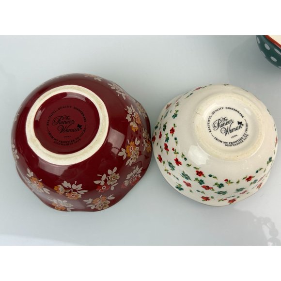 Pioneer Woman Nesting Measuring Cups Bowls, Floral Polka Dots Colorful Set of 4 - Picture 14 of 15